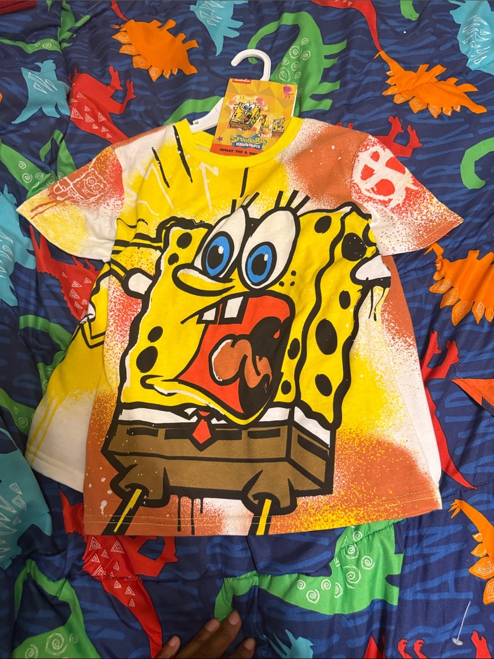 SpongeBob Squarepants Yellow & Orange Graphic Kids Tee and Shorts Set